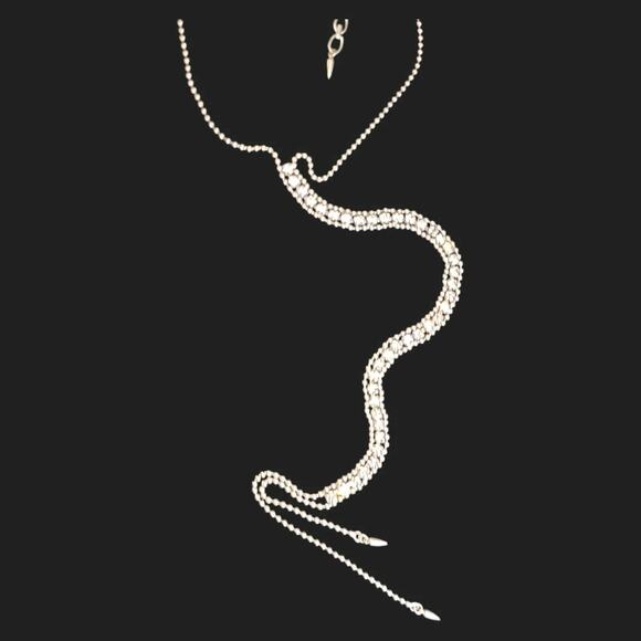 Rare Loren Hope Crystal Rhinestone Y-drop Necklace 18-20" + 15"‎ Drop - Picture 6 of 13